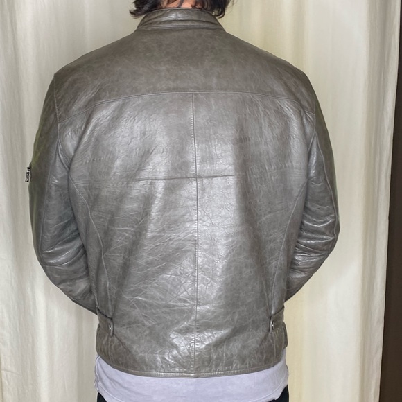 John Varvatos Grey Leather Jacked Size Medium. - Picture 5 of 10